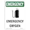 Signmission Safety Sign, OSHA EMERGENCY, 5" Height, Oxygen, Portrait OS-EM-D-35-V-10460 - alternate 1